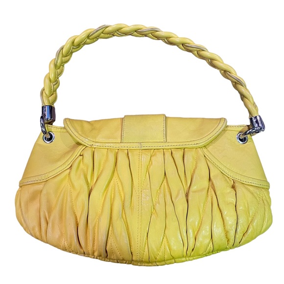 STEVE MADDEN Vintage Bright Yellow Purse W/ Braided Strap - Picture 7 of 16